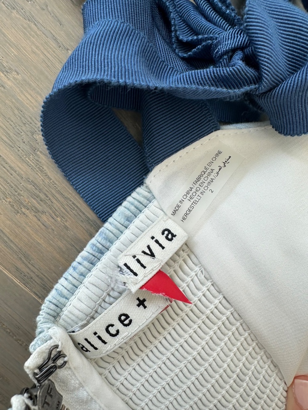 Alice + Olivia Rosalee Chateau Toile De Jouy Blue White Maxi Dress Tie Corset 2 - Picture 5 of 13